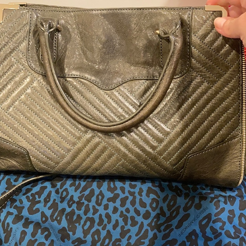 Olive Green Rebbecca Minkoff cross body bag.